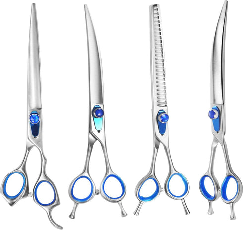 8'' Thinning Shears for Dogs, Professional Grooming Shears, Japan 440C Stainless Steel, Sharp Heavy Duty Blending