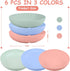 6-Pieces Whisker Fatigue Cat Bowl - 5.5 Inch Shallow Cat Food Dish Wide Cat Wet Feeding Bowls, PET Plate for Kittens and Short Legged Cat, Wheat Straw