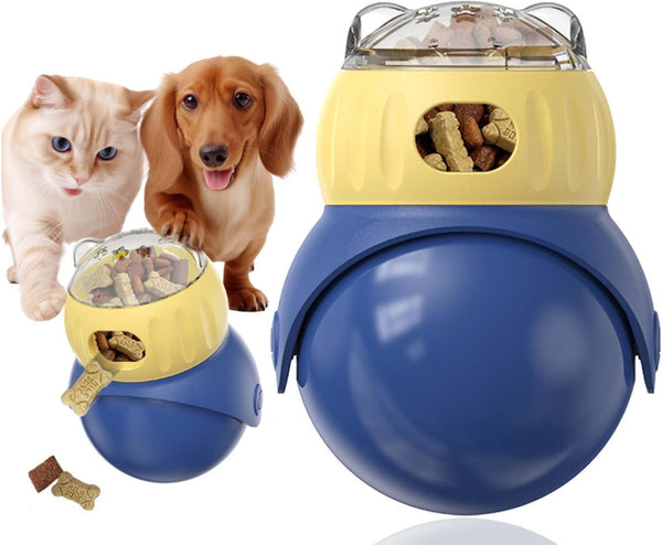 NESSICURE Pet Interactive Toys, Adjustable Treat Puzzle Food Dispenser Weight Loss Tumbler Slow