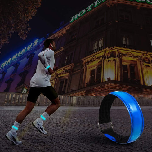 Running Light for Runners (2 Pack), Rechargeable LED Armband Reflective Gear for Joggers Bikers