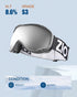 ZIONOR Lagopus B1 Ski Goggles for Men, Women, Adult, Youth - OTG Anti-Fog, UV Protection Snowboard Goggles