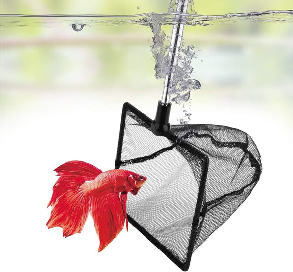 5 Inch Aquarium Fish Net for Betta Fish Tank – Nano Nylon Net with Extendable Handle 10-25 Inch, 1 Yr Warranty