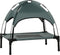 PawHut 24" Elevated Dog Bed with Removable Canopy, Outdoor Cot with UV Protection Shade for Camping, Gray