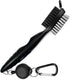 Golf Club Cleaning Brush with Groove Cleaner, Ergonomic Design, Retractable Clip, Extends 2 ft, Black