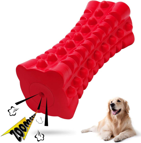 VANFINE Indestructible Squeaky Dog Toy, Tough Rubber Chew Toy for Large Dogs, Durable for Interactive Play