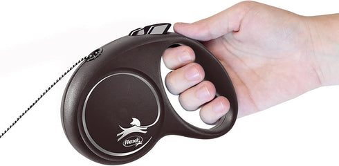 Flexi Black Design Small 5m Retractable Dog Leash for Dogs up to 15kgs/33lbs