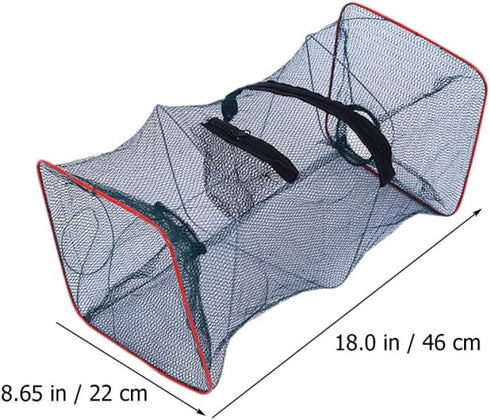 4 GLEAVI Portable Lobster and Crab Fishing Trap Mesh Net, Foldable Shrimp Cast Net with Pieces, Outdoor Angling