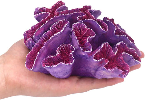Coral Reef Aquarium Decorations, Big Fish Tank Ornaments in Pink and Purple