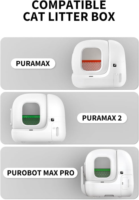 2/PUROBOT Box-1 Roll(18 count)) PETKIT Replacement Trash Bag Waste Bag for PuraMax Max Pro Automatic Cat Litter