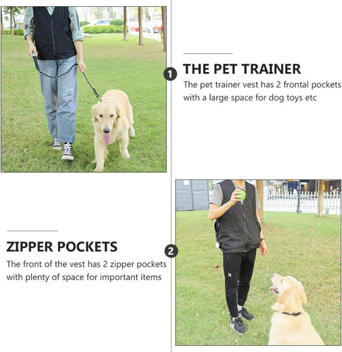TEHAUX Dog Handler Training Vest, Professional Pet Trainer Jacket with Multi Pockets for Men/Women, Size 1