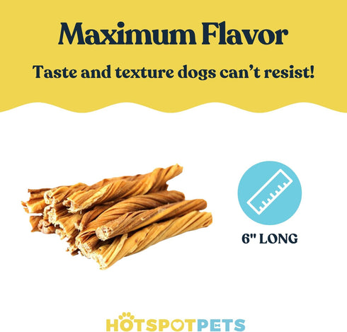 hotspot pets Tripe Twists for Dogs - (10 Pack) Premium All Natural Beef Sticks, Crunchy Dog Chew Treats - Rawhide Free