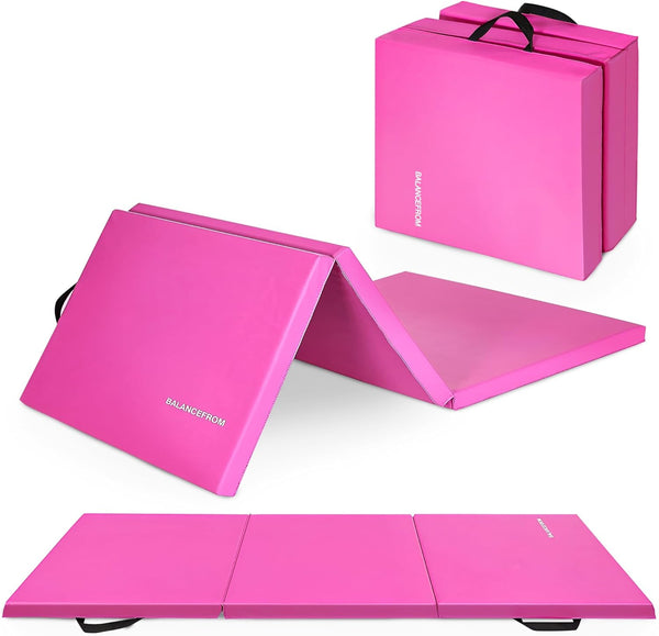 BalanceFrom 6x2 Feet 3-Panel Folding Gymnastics Mat 2-Inch Thick Pad with Vinyl