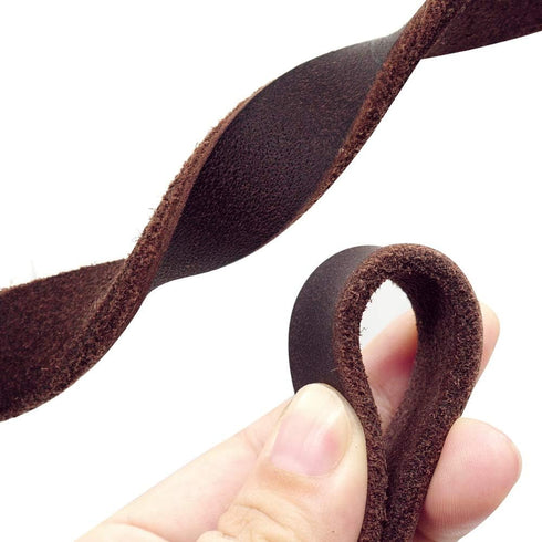 Leather Dog Leash - Latigo Leather Brown Braided Training & Walking Leash - 6.5 ft by 5/8 in (205cm 1.6cm)
