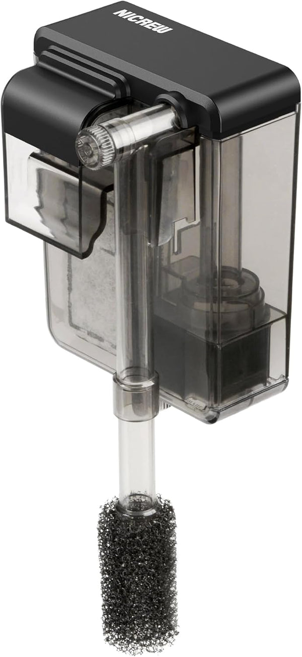 NICREW Slim Aquarium Filter, Quiet HOB Filters for up to 5 Gallon Aquariums, Adjustable Flow 42 GPH