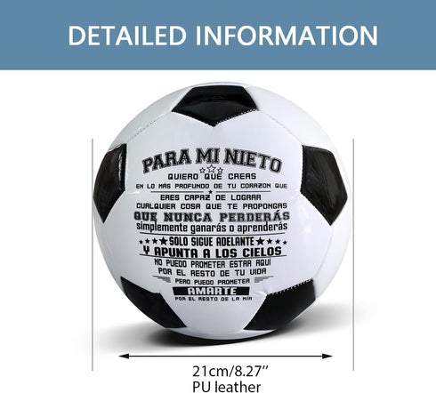 Uloveido High Performance Traditional Black White Soccer Ball, Birthday Christmas Gift for Son Daughter Grandson