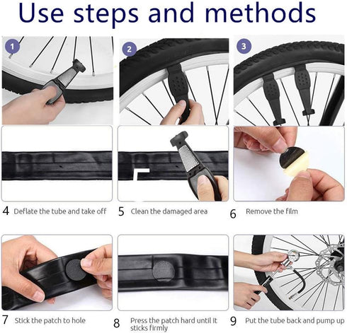 YBEKI Bike Repair Tool Kits - 10 in 1 Bicycle Tool Set with Saddle Bag and Multi-tool Chain Tool (Blue)