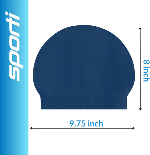 Sporti Adult Professional Swimming Cap, Unisex Latex Swim Cap 8" x 9.75" inch, Swim Hair Protection Bathing Cap