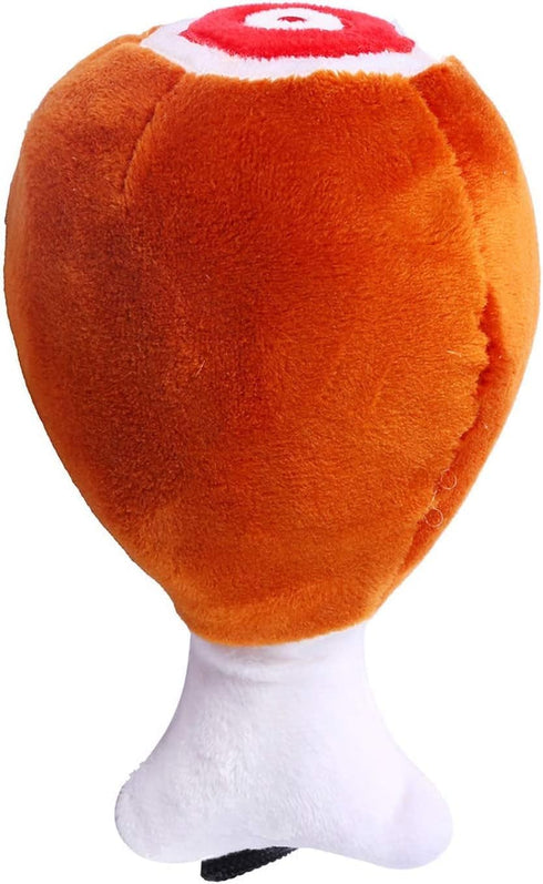 Dreamxue Chicken Leg Plush Pet Toy Puppy Dog Cat Squeak Chewing Interactive Toy