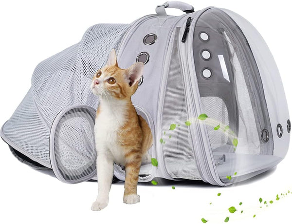 Dual Expandable Cat Backpack Carrier - Fits up to 20 lbs, Expandable Pet Carrier Backpack for Large Cats & Small Puppies