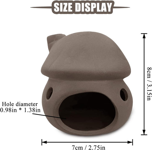 WishLotus Aquarium Cave Decoration, Durable Aquarium Fish Hideout Ceramic Fish Tank Ornament Mushroom House Fish Tank Betta Hidden Tunnel for Fish and Shrimp Rest Play and Natural Breeding (Brown) by WishLotus