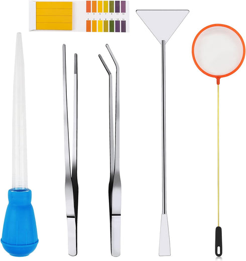 Fish Tank Cleaning Tools, 6 pcs Aquarium Feeder Tools Kit, Algae Scraper for Glass Aquariums