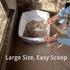 Stainless Steel Cat Litter Scoop with Holder Stand, Heavy Duty and Easy to Clean