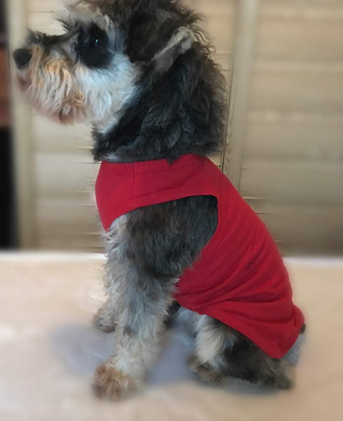 2019 Pet Clothes Dog Clothing Blank T-Shirt Tanks for Small Medium Large Dogs | 100% Cotton Summer Vest, Classic Red