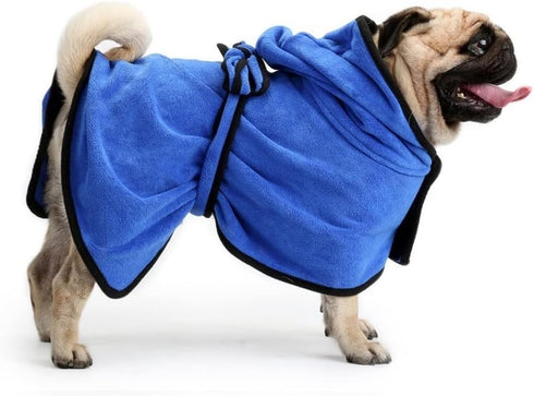 Generic Pet Cat Pullover Sweaters Hooded Bath Towel Hooded Super Absorbent Waist Belt Casual Spring