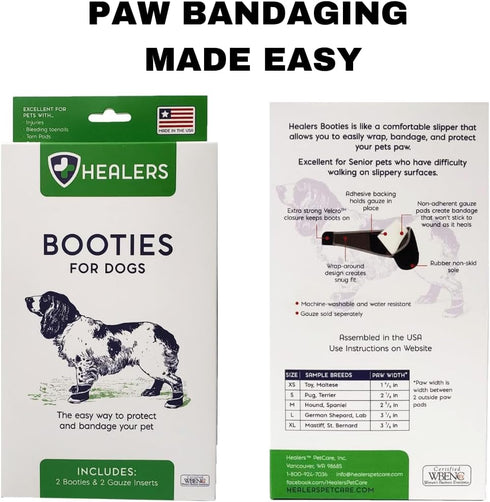 HEALERS Medical Dog Boots and Bandages, Small