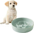 Ceramic Slow Feeder Dog Bowl - Light Green, 6inch, Slow Dog Food and Water Bowl, Prevents Bloat and Choking