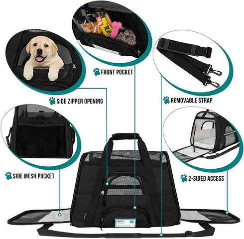 PetAmi Airline Approved Pet Carrier for Cat, Soft Sided Dog Carrier for Small Dogs, Cat Travel Supplies Accessories