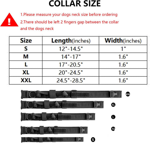 Tactical Dog Collar - Military Adjustable Nylon Heavy Duty Dog Collar with Metal Buckle and Handle for Training (Brown,