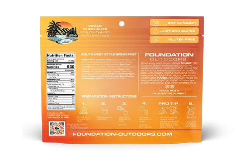 Backpacking Southwest Style Breakfast, Freeze Dried & Camping Food, Emergency Food, High Protein Meal, Gluten Free