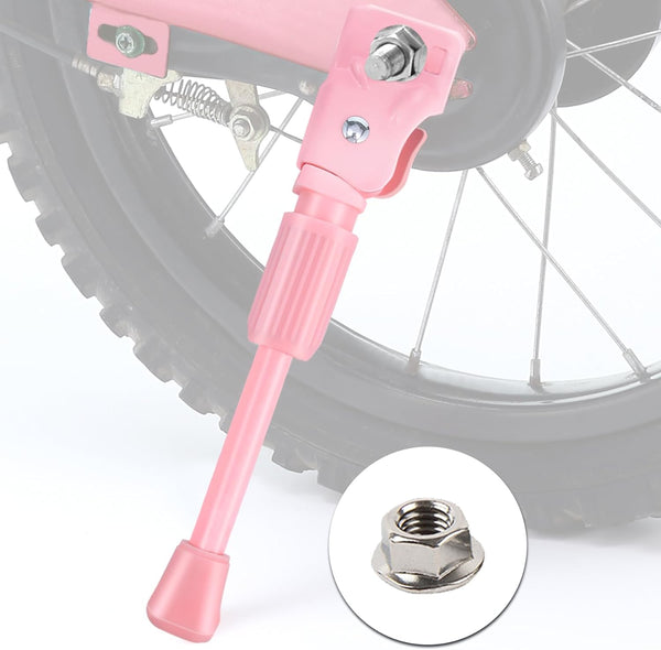 Pink Kids Bike Kickstand for 12 14 16 18 20 Inch Wheel, Rear Side Kickstand for Children's Bicycles