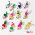 pawstrip 12 Pcs Cat Mouse Toys - Rattle Mice for Indoor Cats, Interactive Play Squeaky Fur Mice with Rattling Sounds