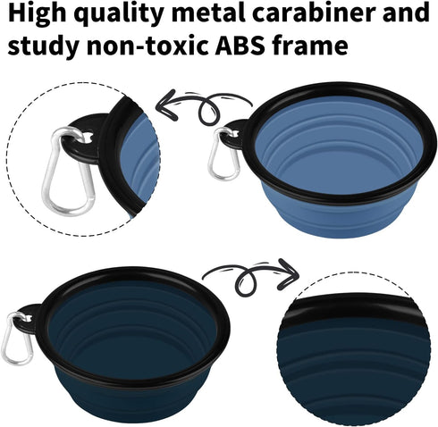 COOYOO Collapsible Dog Bowl, 2 Pack Portable Water Bowls for Cats Dogs, Feeding Dish for Walking Traveling with 2