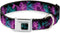 Dog Collar Seatbelt Buckle Harley Quinn Pow Aiming Poses Joker Black Turquoise Fuchsia 15 to 26 Inches