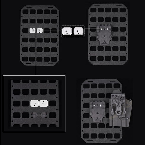 Portable MOLLE Panel Organizer with QLS Adapter Base for Tactical IFAK Pouch Gun Holster Holder Mount