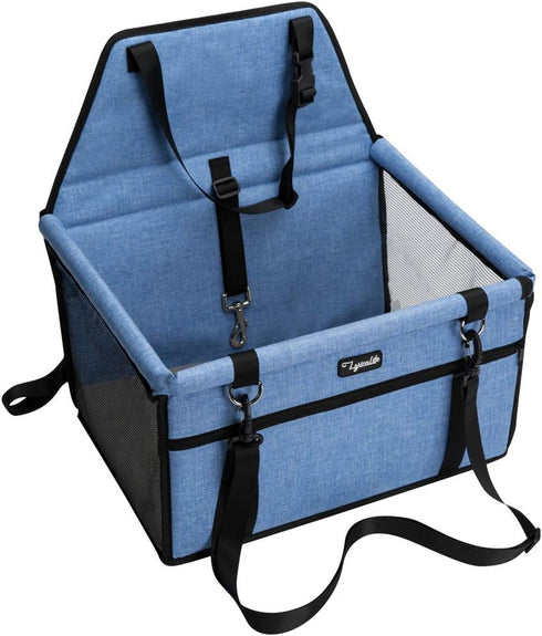 Lyricalife Pet Car Seat, Sturdy Reinforced Structure, Shortened Leash with Metal Snap Hook,