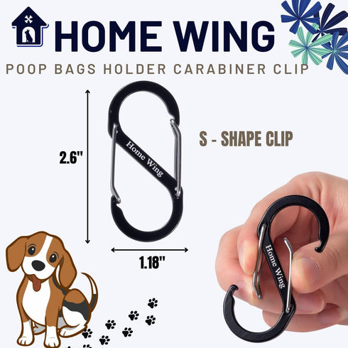 15 15.8" 11.8", Large Dog Poop Bag Holder, Poop Bag Dispenser with Carabiner Clip for Leash, Extra Thicker Odor Sealing