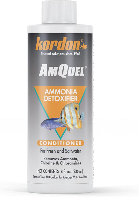 KORDON #31248 AmQuel Ammonia Control, Detoxifies Chloramine for Aquarium, 8-Ounce