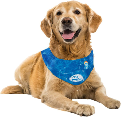 ALL FOR PAWS Cooling Neck Wraps for Dogs, Ice Dog Bandanas, Chill Out Blue Dog Collar, Neck Cooler for Dogs and Cats