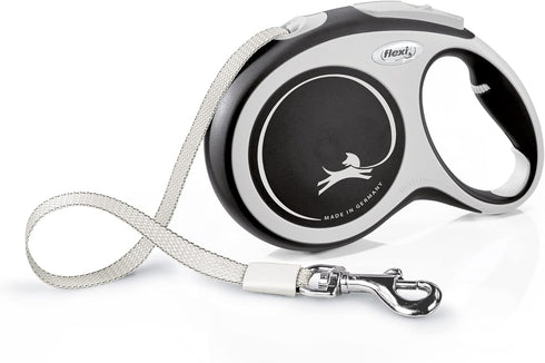 Flexi New Comfort Model Leash, Sturdy Strap, Adjustable Handle for Sizes M and L, 26 ft, Made in Germany, Black