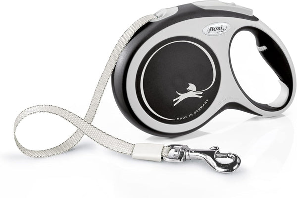 Flexi New Comfort Model Leash, Sturdy Strap, Adjustable Handle for Sizes M and L, 26 ft, Made in Germany, Black