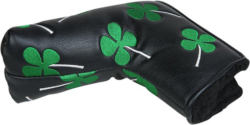 SEACLOUD Golf Putter Cover Blade Head Cover with V-Closure, Four Leaf Clover Pattern for Luck