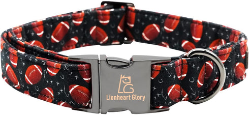 Lionheart glory Dog Collar Rugby Print, Soft Durable Adjustable Handmade Collar for Small Dogs