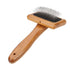 Oumefar Healthy Bamboo Dog Hair Comb, Wooden Brush Massage Grooming Slicker Brush with Rounded Bristles (Charged)