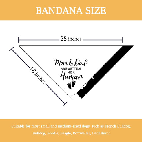 2 Pack Mom&dad are Getting Me a Human Dog Bandana Pregnancy Announcement Gender Reveal Baby Announcements Ideas Photo Prop Pet Scarf Pet Accessories for Dog Lover