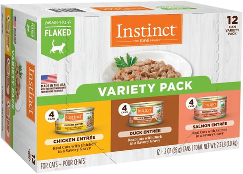 Instinct Flaked Variety Pack Wet Cat Food - 12 Pack, 3 Ounces Each