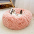 otoez Kitten Puppy Bed 15.7" Pink, Extra Small Round Dog Cat Beds, Anti-Anxiety Plush Calming Donut Bed